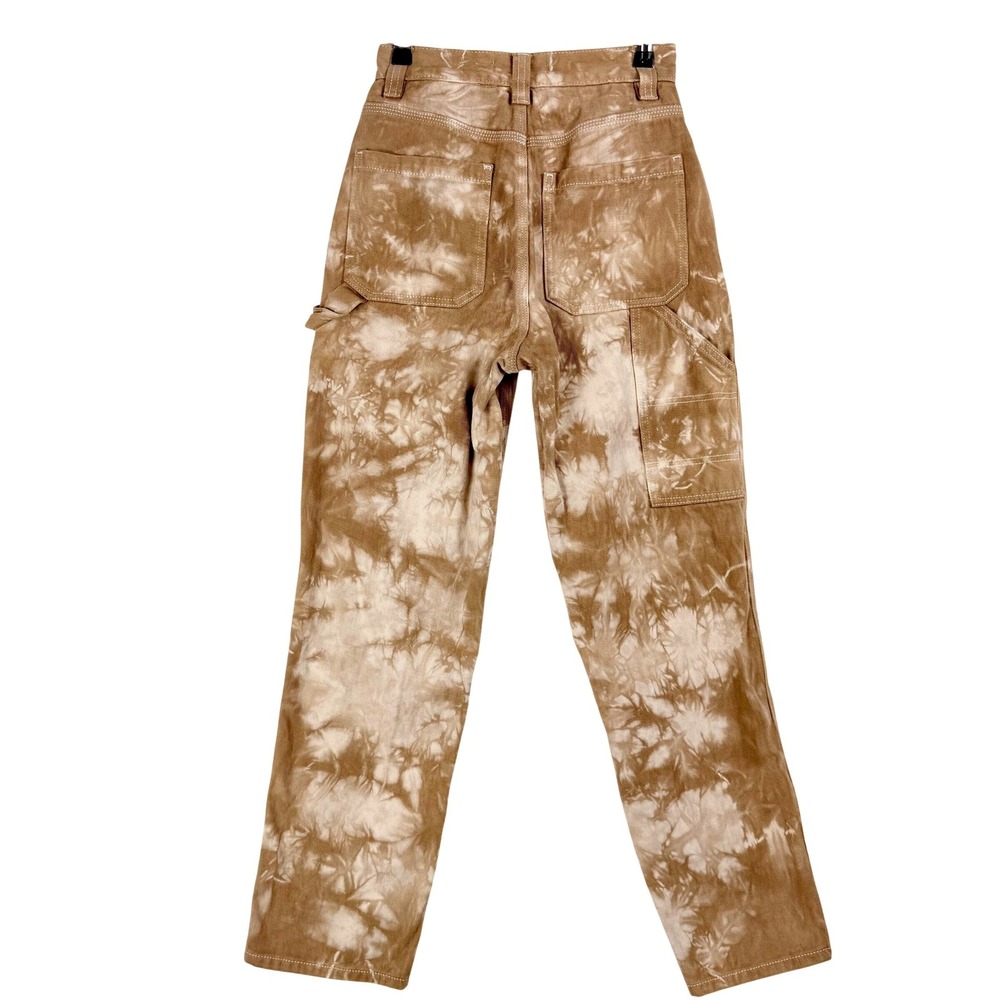 PACSUNDenim Carpenter Pants Tie Dye Brown Tan‎ Straight Leg Women - Picture 2 of 9
